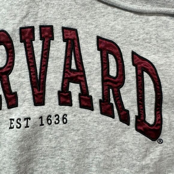 Harvard Crimson H&M Hoodie Womens L Cotton Blend Campus Sweatshirt Gray - Picture 3 of 13